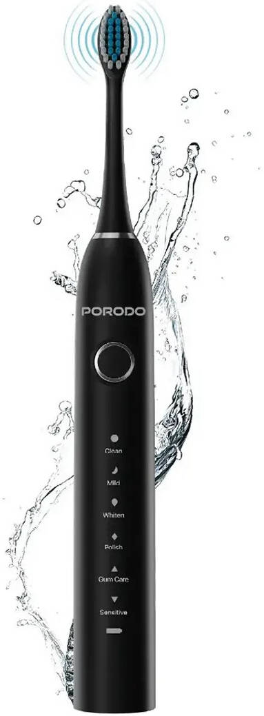 Porodo Lifestyle Smart Sonic 6-Mode Electric Toothbrush with 4 Brush Heads