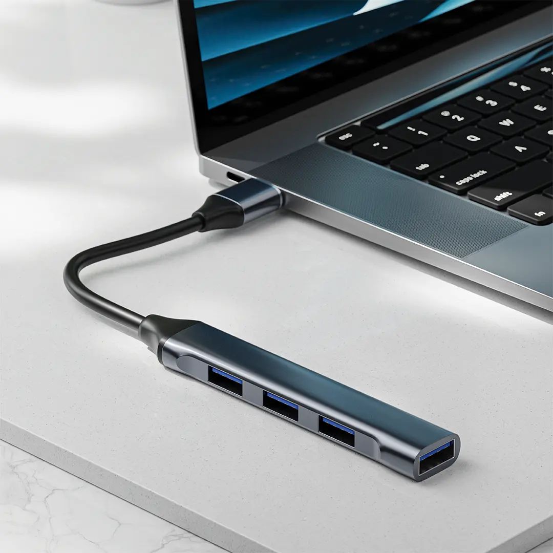 Green Lion 4 IN 1 USB-A Hub - Docking Station Adapter - Black