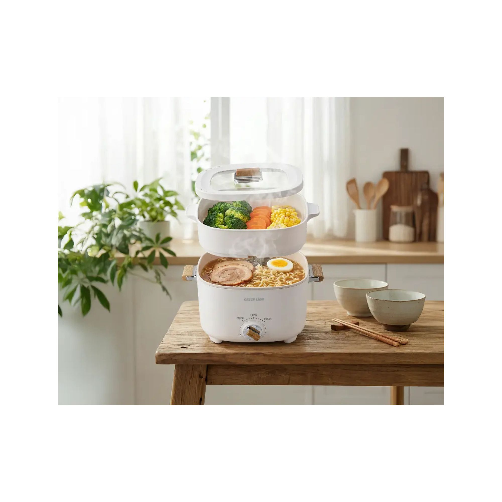 Green Lion Multi-Pot Electric Cooker 2.5L 1000W - White