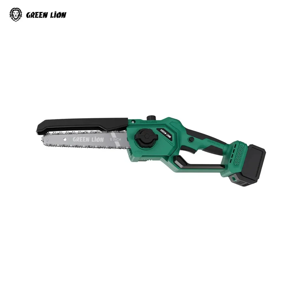 Green Lion GES8 Brushless Cordless Chainsaw - 8" Bar Length - 2*21V 3.0Ah Battery