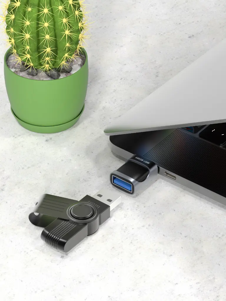Green Lion OTG ADAPTER USB-A TO USB-C USB 2.0 - Black
