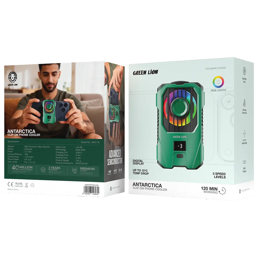 Green Lion Antarctica Clip-On Phone Cooler - Green