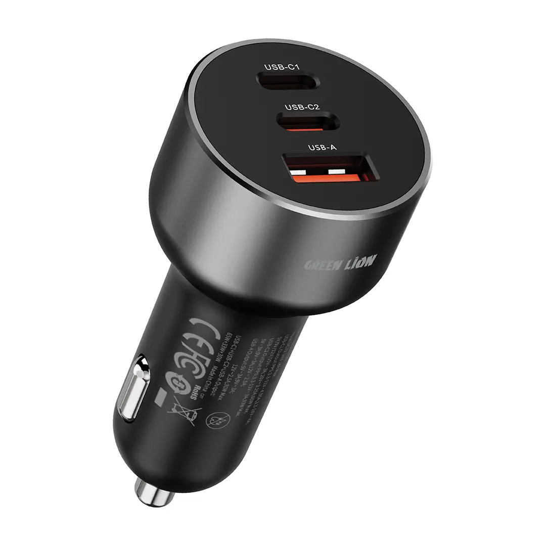 Green Lion Trio Volt Car Charger 128W - Black