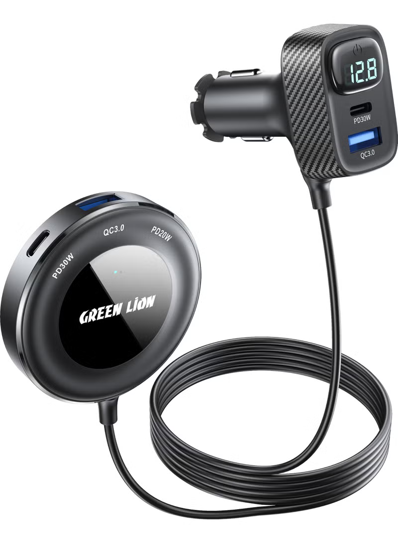 Green Lion 5 IN1 MULTIPORT Car Charger Kit PD 30W - Black