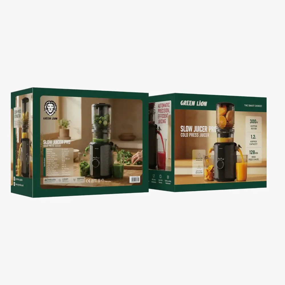 Green Lion SLOW JUICER PRO Cold Press Juicer 1.2L - Black