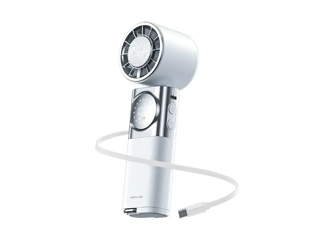 Green Lion POWER WIND 2 IN 1 Handheld Mini Fan 3600Mah - White