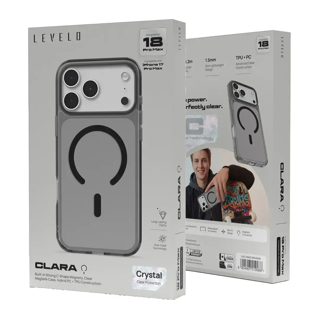 Levelo Clara MagSafe TPU+PC Case For iPhone 18 Pro Max - Smoke