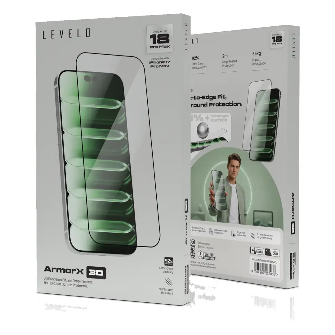 Levelo ArmorX 3D 9H Screen Protector For iPhone 18 Pro Max - Clear