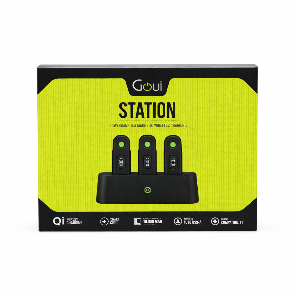 باور بانك Goui Station X3 بسعة 10000mAh مع شحن لاسلكي 15W