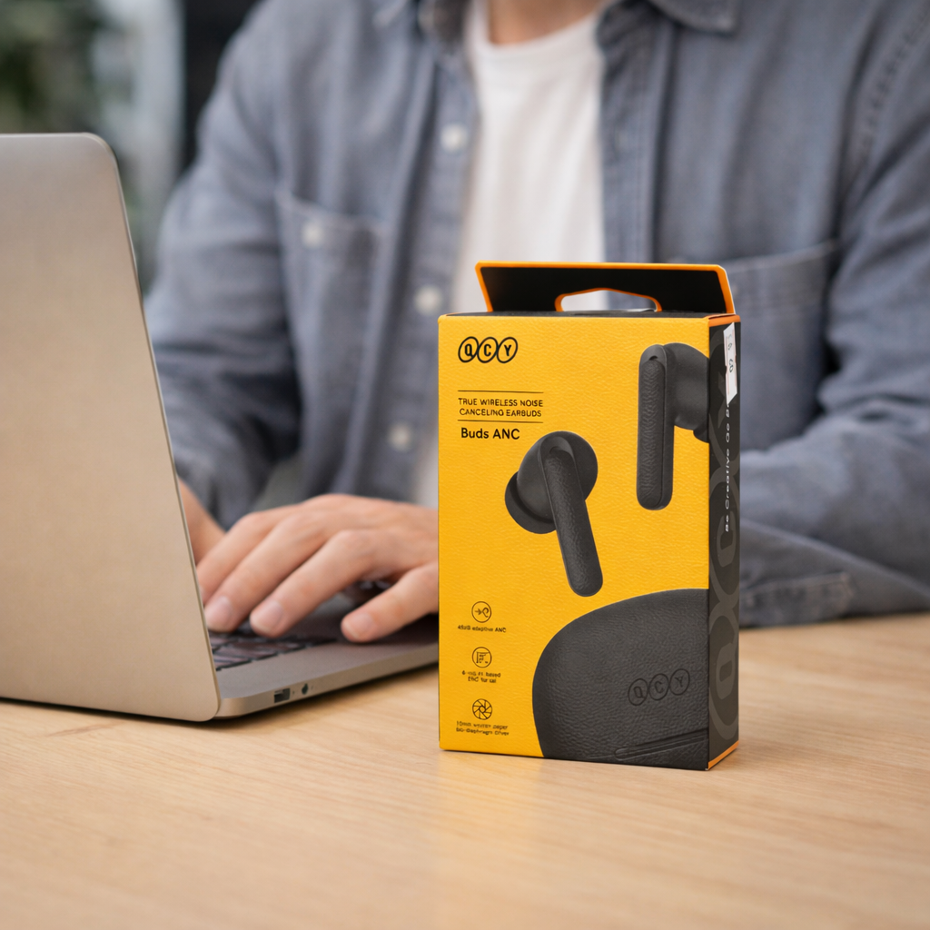 سماعات QCY Buds ANC اللاسلكية مع إلغاء الضوضاء النشط حتى 45dB