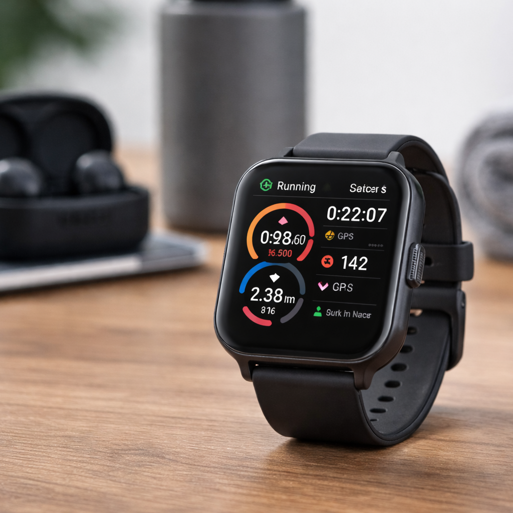 ساعة QCY Urban GS الذكية بشاشة AMOLED مقاس 1.95 بوصة مع GPS مدمج