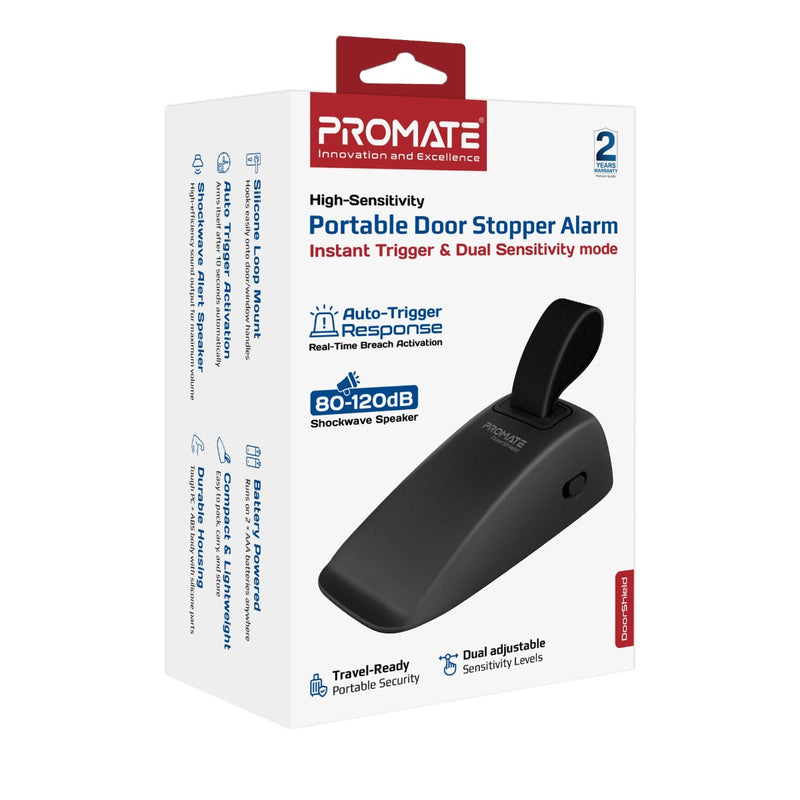 PROMATE DoorShield مانع الباب مع إنذار أمني بنظامين