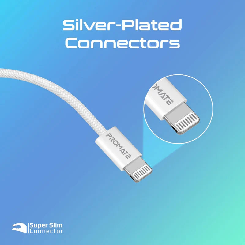 كابل PROMATE EcoLine-Ci120 27W PD USB-C إلى Lightning بطول 120 سم