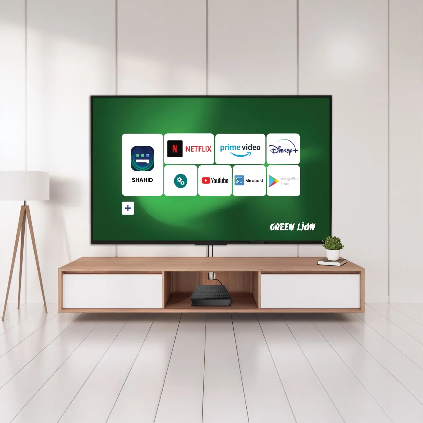 جهاز Green Lion Android TV Box بدقة 4K Ultra HD ونظام Android 10 – أسود
