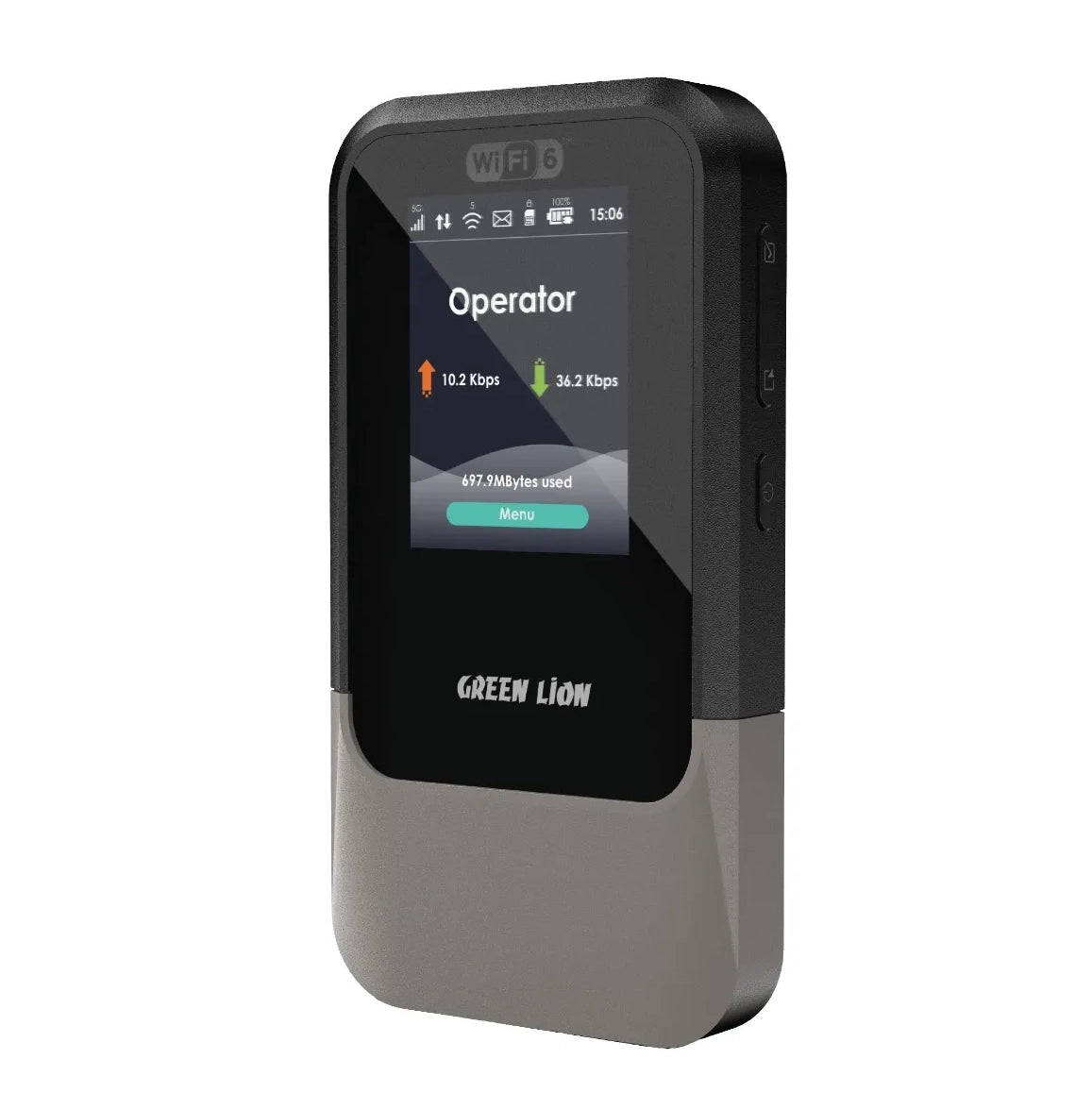 راوتر Green Lion Connect 5G MiFi محمول مع Wi-Fi 6 وشاشة TFT وبطارية 4000mAh – أسود