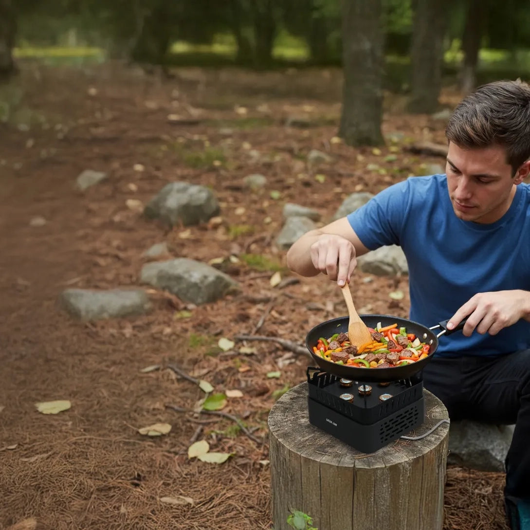 موقد التخييم Green Lion CAMPFIRE بقوة 3500 واط للرحلات والطبخ الخارجي