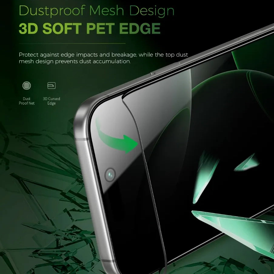 حماية شاشة جرين ليون 3D PV-Pet Privacy Curved Glass لآيفون 17 مع فلتر خصوصية