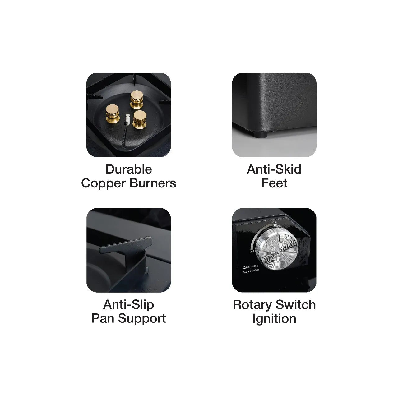 موقد الغاز Green Lion CampFlame Infrared بقوة 3050W للتخييم والرحلات – أسود