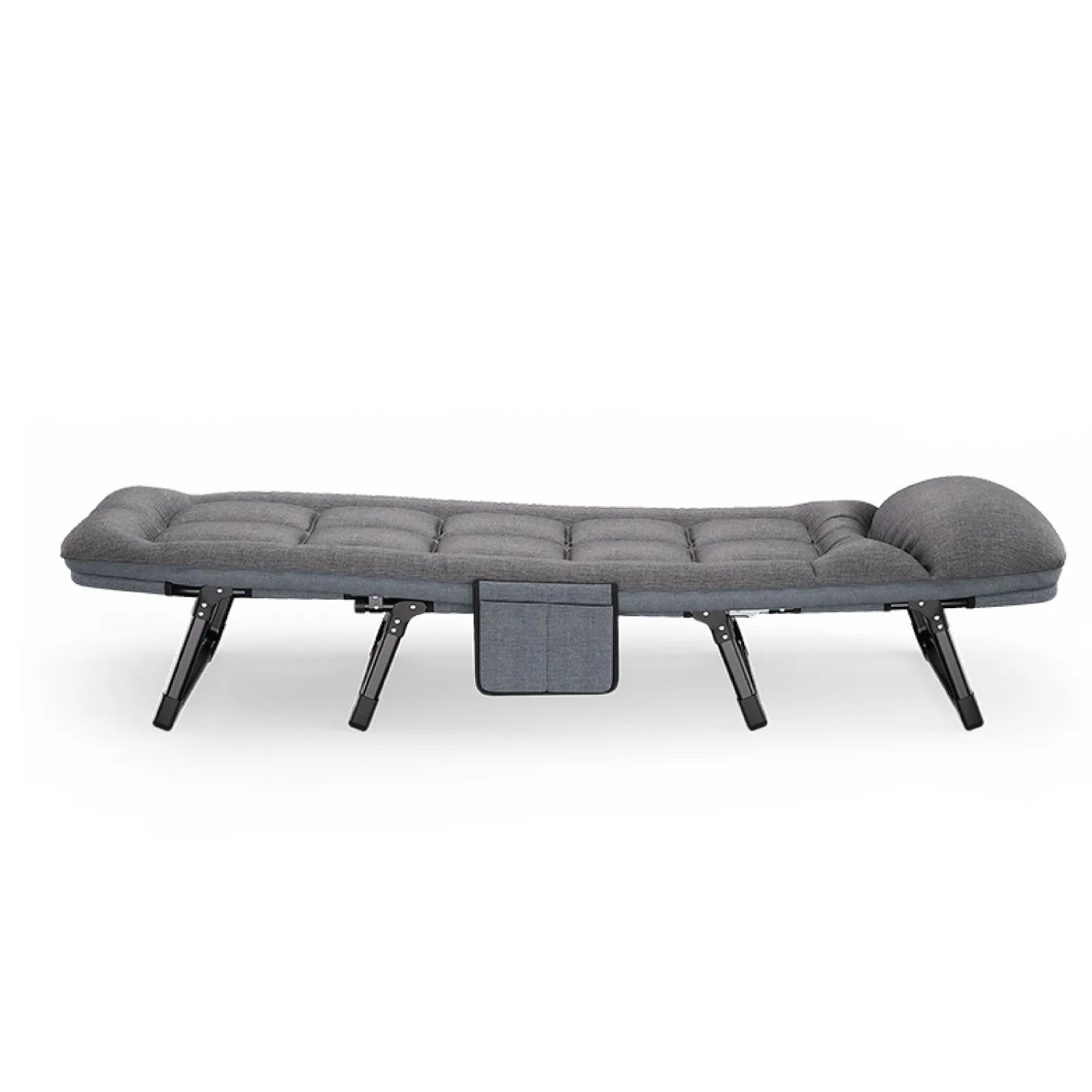 Green Lion Foldable Camping Bed with Adjustable Backrest & Pillow – Gray