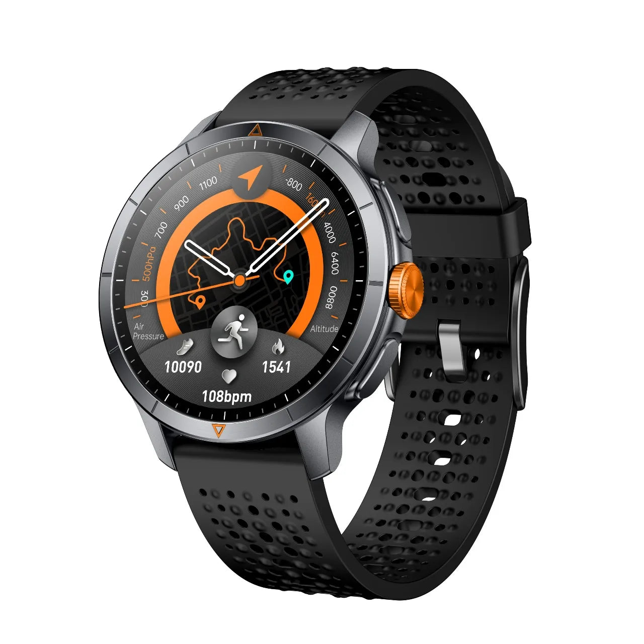 Green Lion GPS Pro Smart Watch with AMOLED Display & GPS Support – Black
