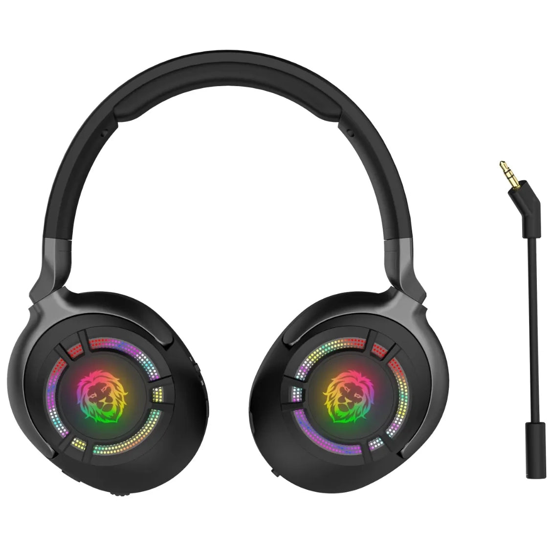 سماعة Green Lion Shadow RGB اللاسلكية للألعاب مع ANC ومايك قابل للفصل – أسود