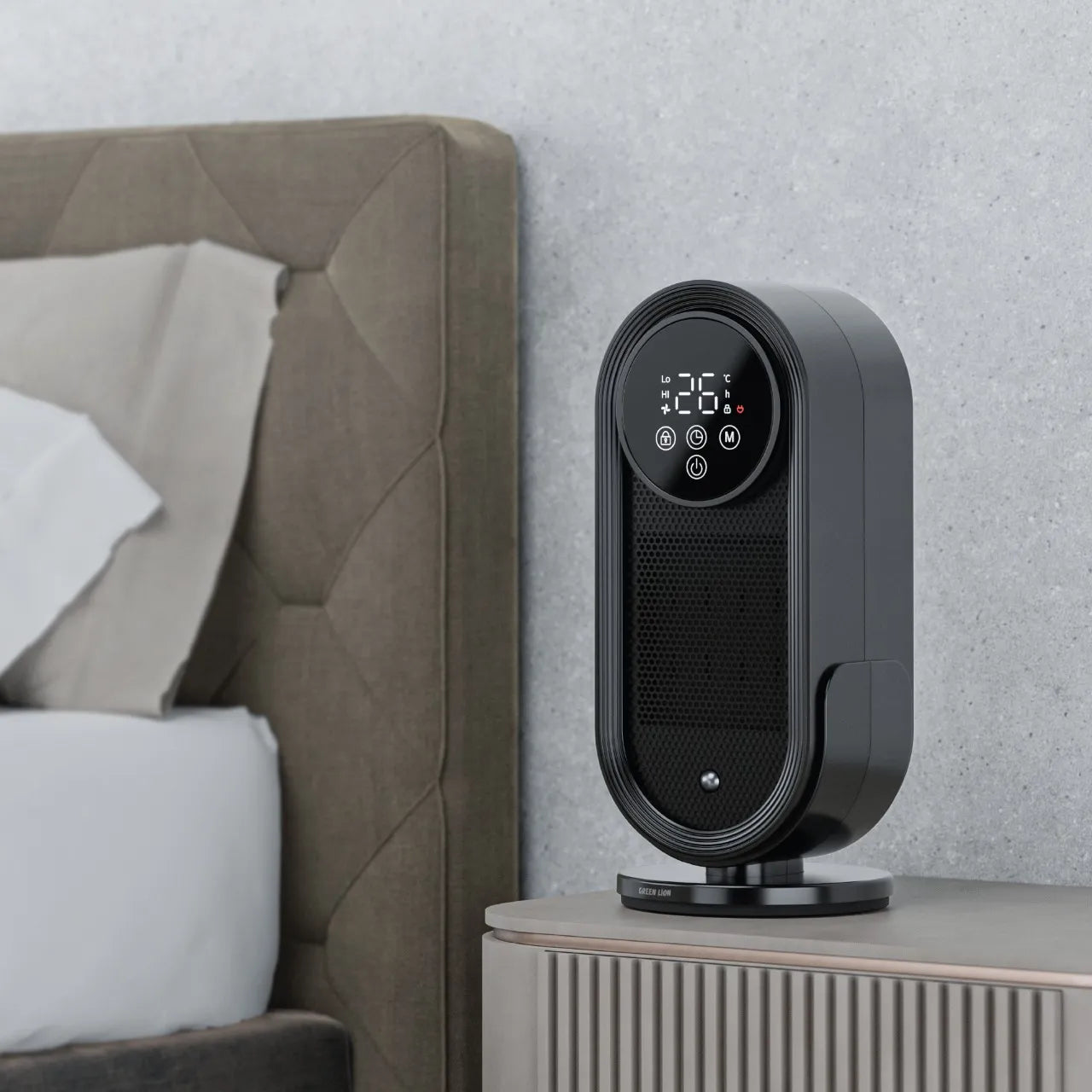 دفاية Green Lion Heater Lite سيراميك 1500W مع ريموت وتحكم ذكي – أسود
