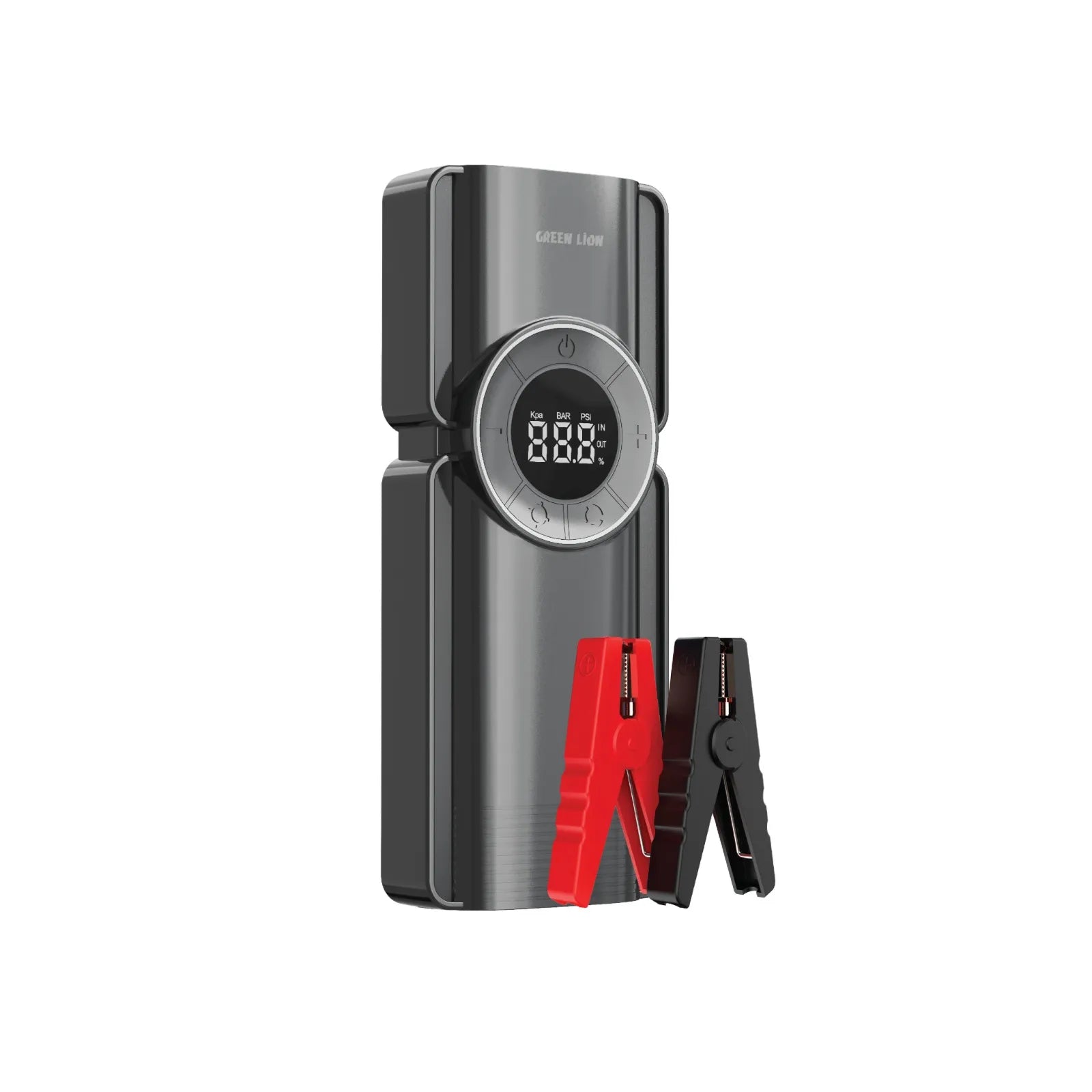 جهاز Green Lion Portable Jump Starter مع منفاخ هواء وباور بانك 10000mAh وكشاف LED – أسود