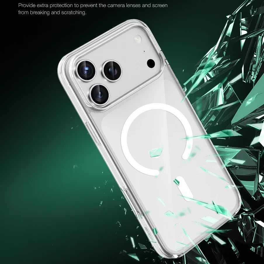 كفر Green Lion MagSafe شفاف كريستال لهاتف iPhone 17 Pro Max – شفاف