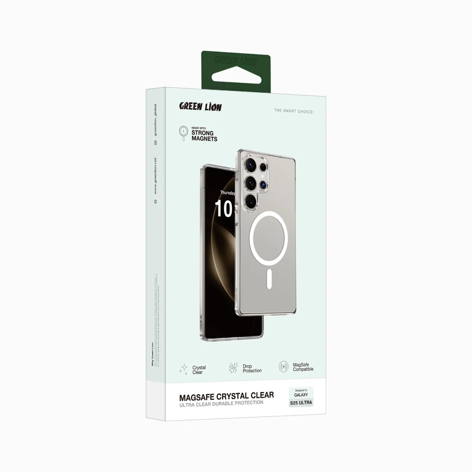 كفر Green Lion MagSafe شفاف كريستال لهاتف Samsung Galaxy S25 Ultra – شفاف