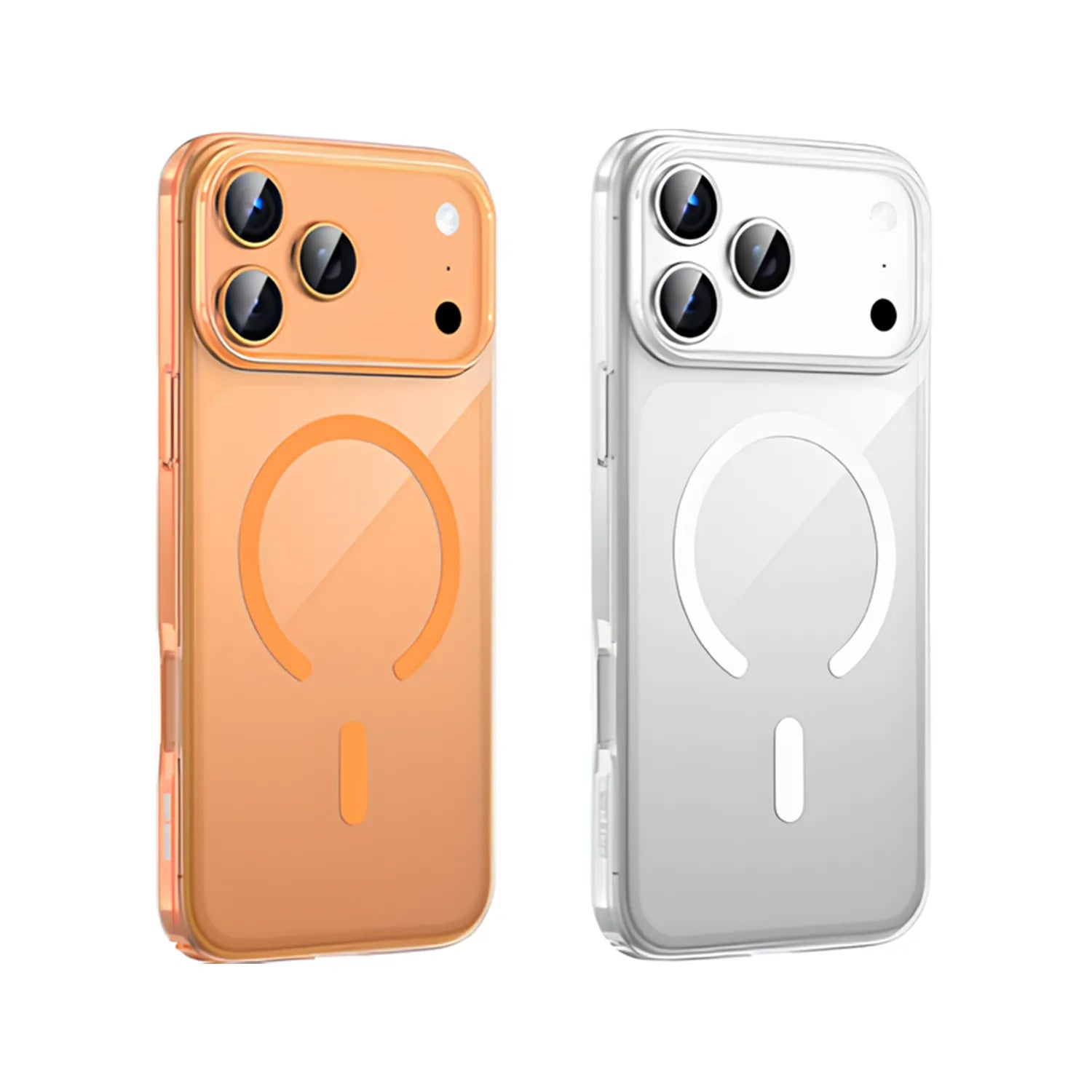 كفر Green Lion MagSafe Hybrid Tech المقاوم للصدمات لهاتف iPhone 17 Pro Max – شفاف برتقالي