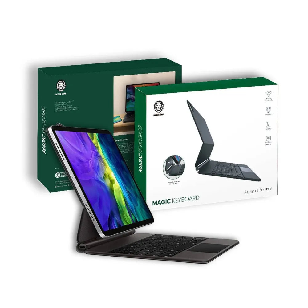 جراب Green Lion Wireless Magic Keyboard للآيباد 10.9" و iPad Air 11" مع تراك باد – أسود