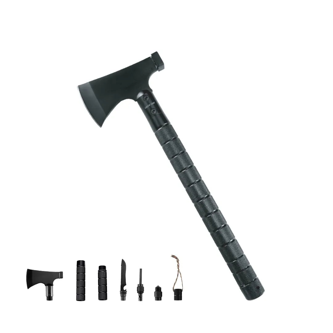 فأس Green Lion Multi-Tool Axe متعددة الاستخدامات للتخييم والنجاة – أسود