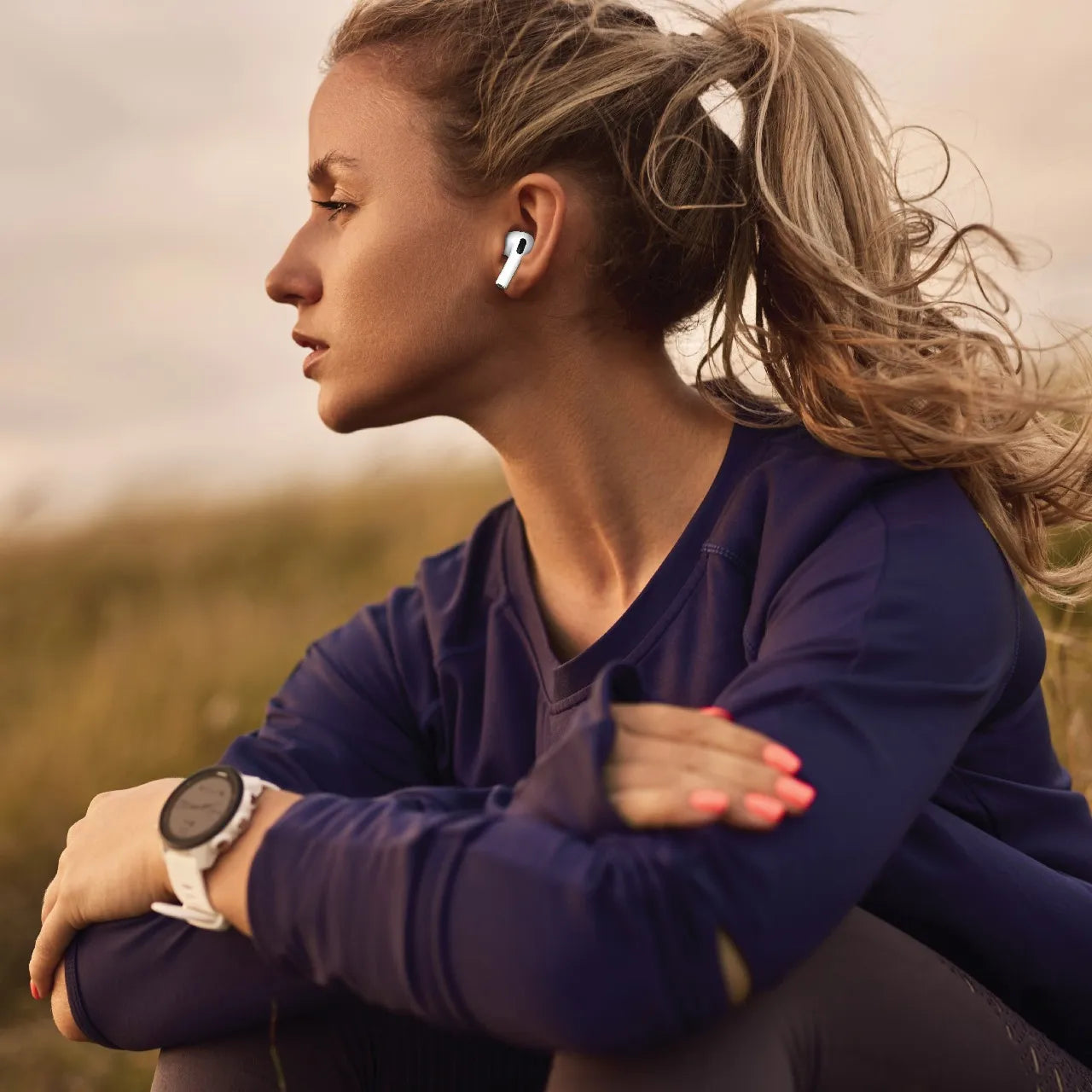 سماعات Green Lion Earbuds Pro 3 اللاسلكية مع Touch Control ونافذة Pop-Up – أبيض