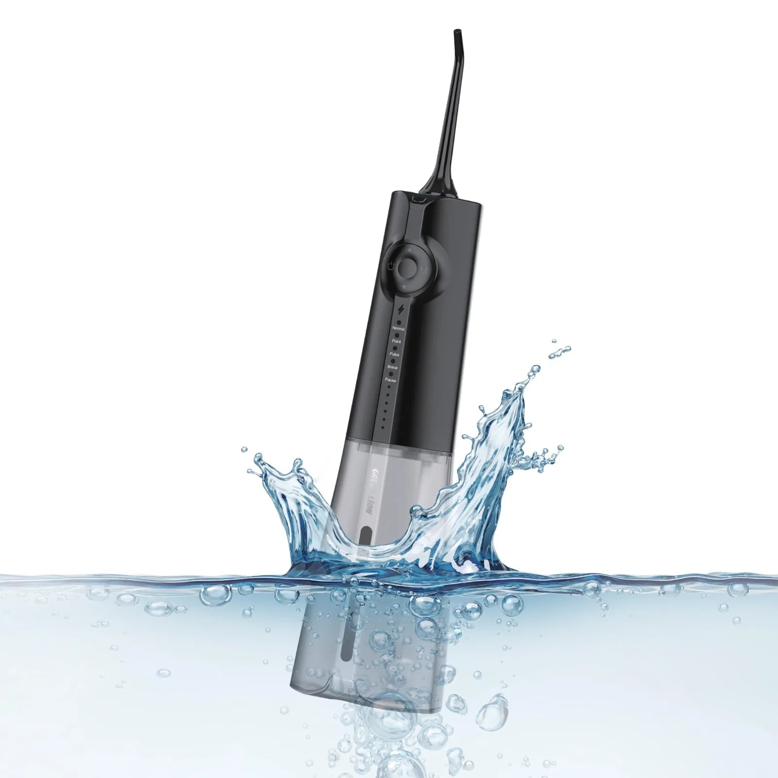 جهاز Green Lion Portable Oral Irrigator لتنظيف الأسنان بالماء 300ML مقاوم للماء IPX7 – أسود / أبيض