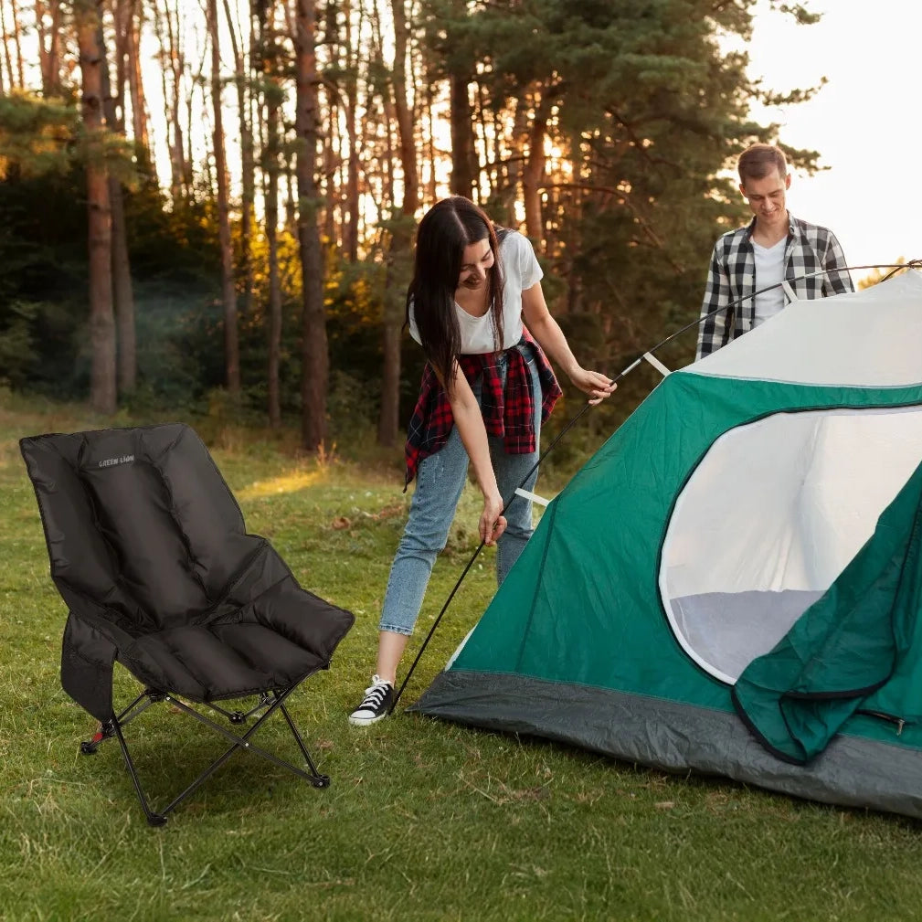 Green Lion Travix Camping Chair Foldable Outdoor Chair – Black