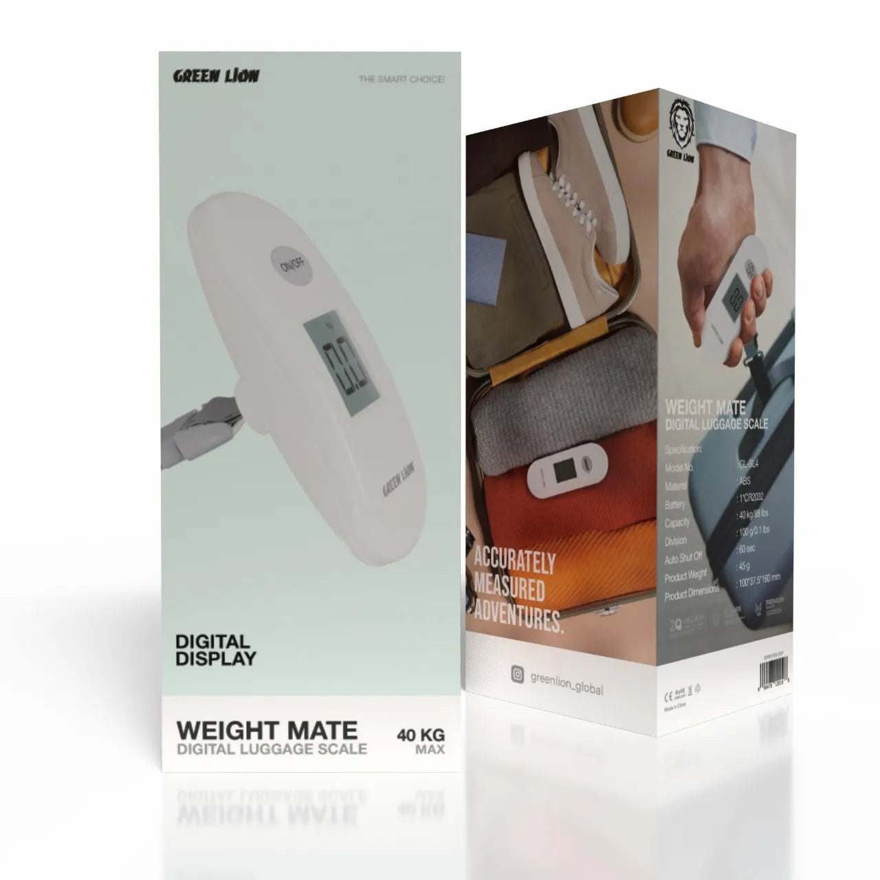 Green Lion Weight Mate Digital Luggage Scale 40KG Max Capacity – White