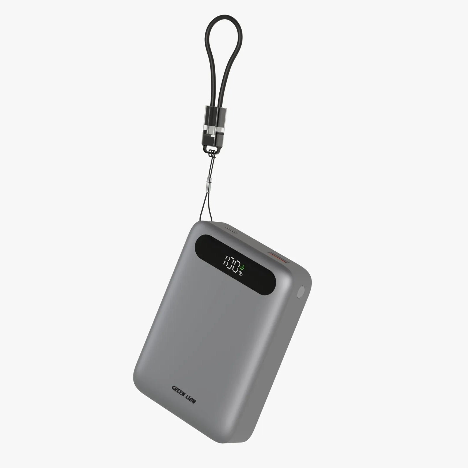 باور بانك Green Lion Zuno سعة 20000mAh بشحن سريع 22.5W وشاشة رقمية – رمادي
