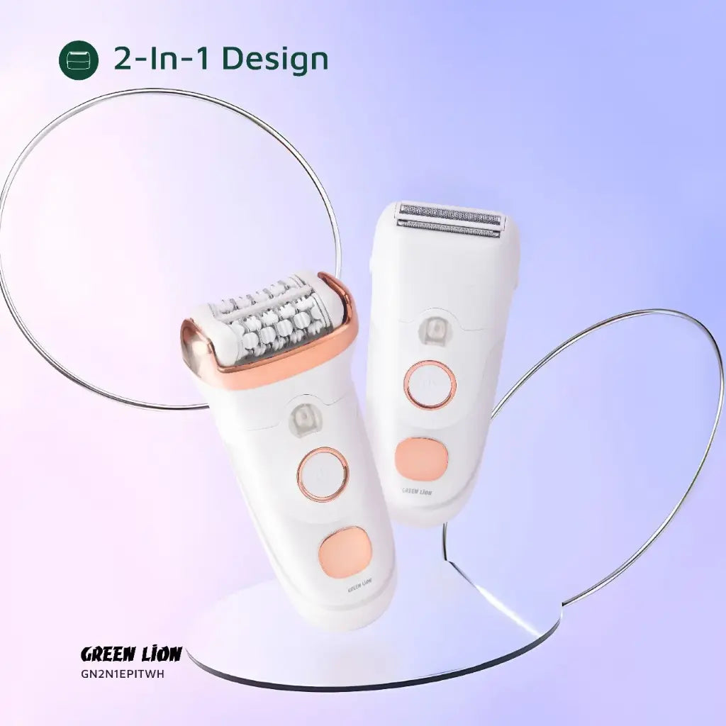 Green Lion جهاز إزالة الشعر 2 في 1 - حلاقة وتقليم وإزالة الشعر - أبيض
