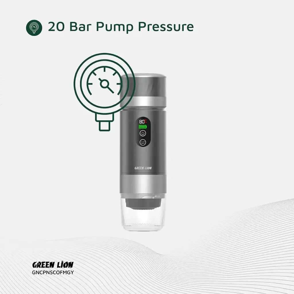 Green Lion Campinas Portable Coffee Maker 80ml - Gray