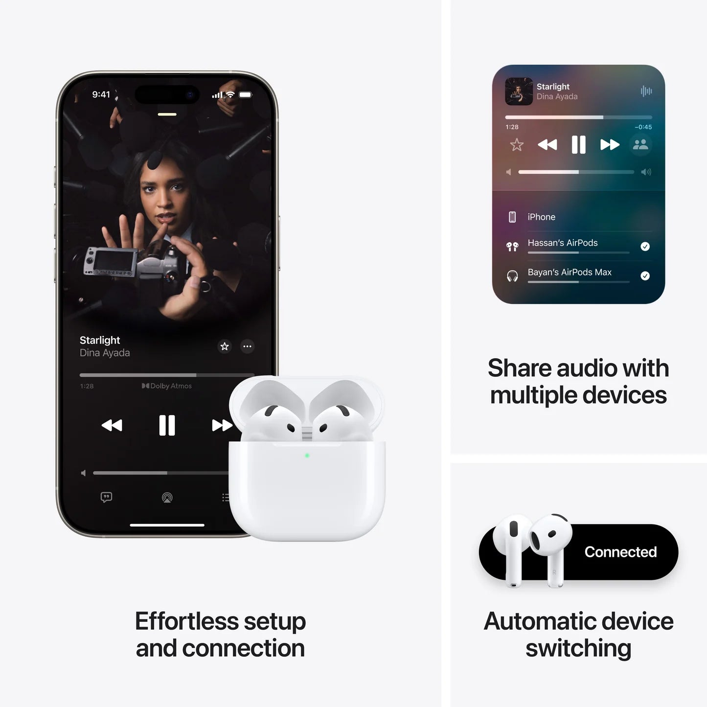 Apple AirPods 4 A3055-A3056-A3059 - with Active Noise Cancellation (ANC) and Wireless USB-C Charging Case – White