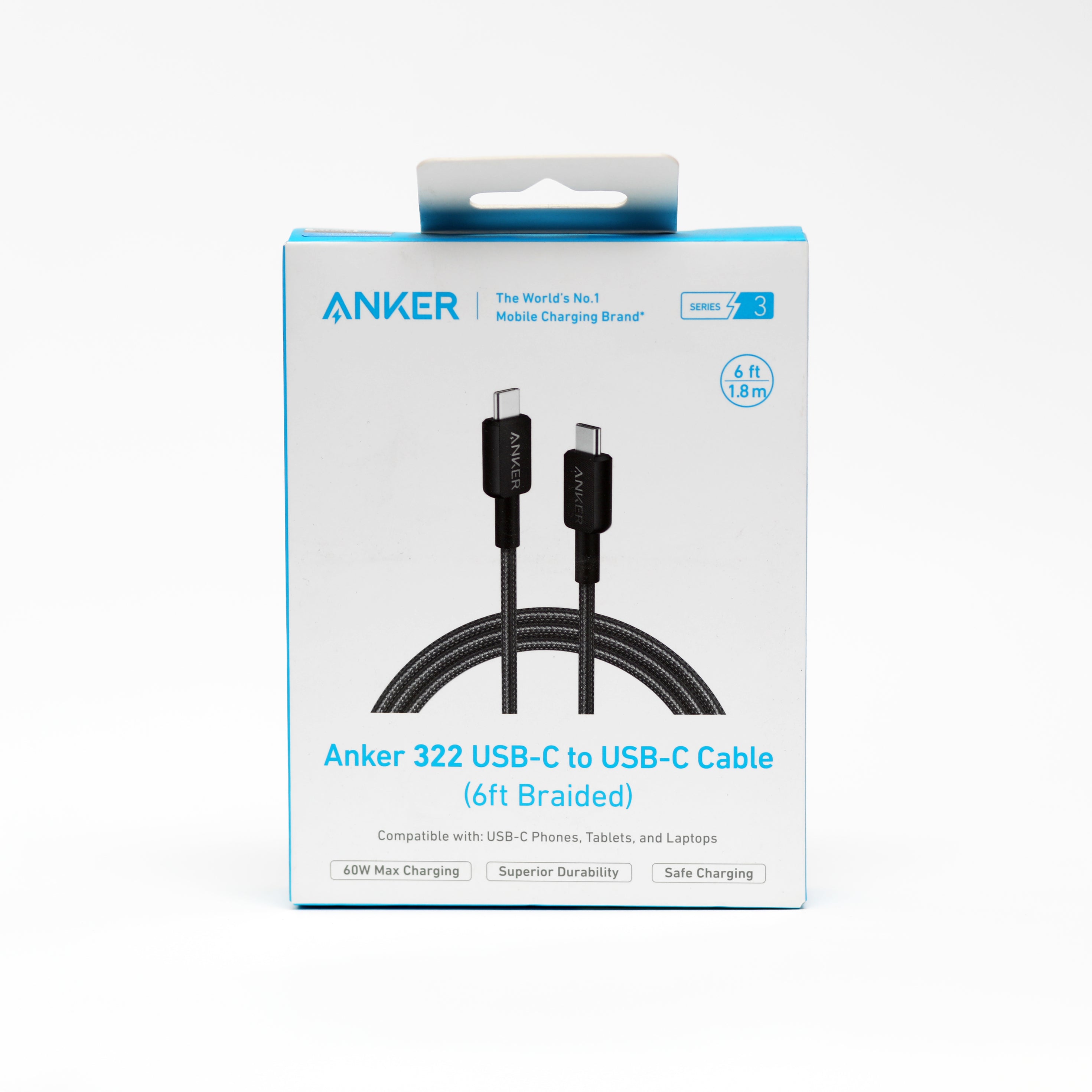 كابل Anker USB-C إلى USB-C للشحن السريع 60 واط