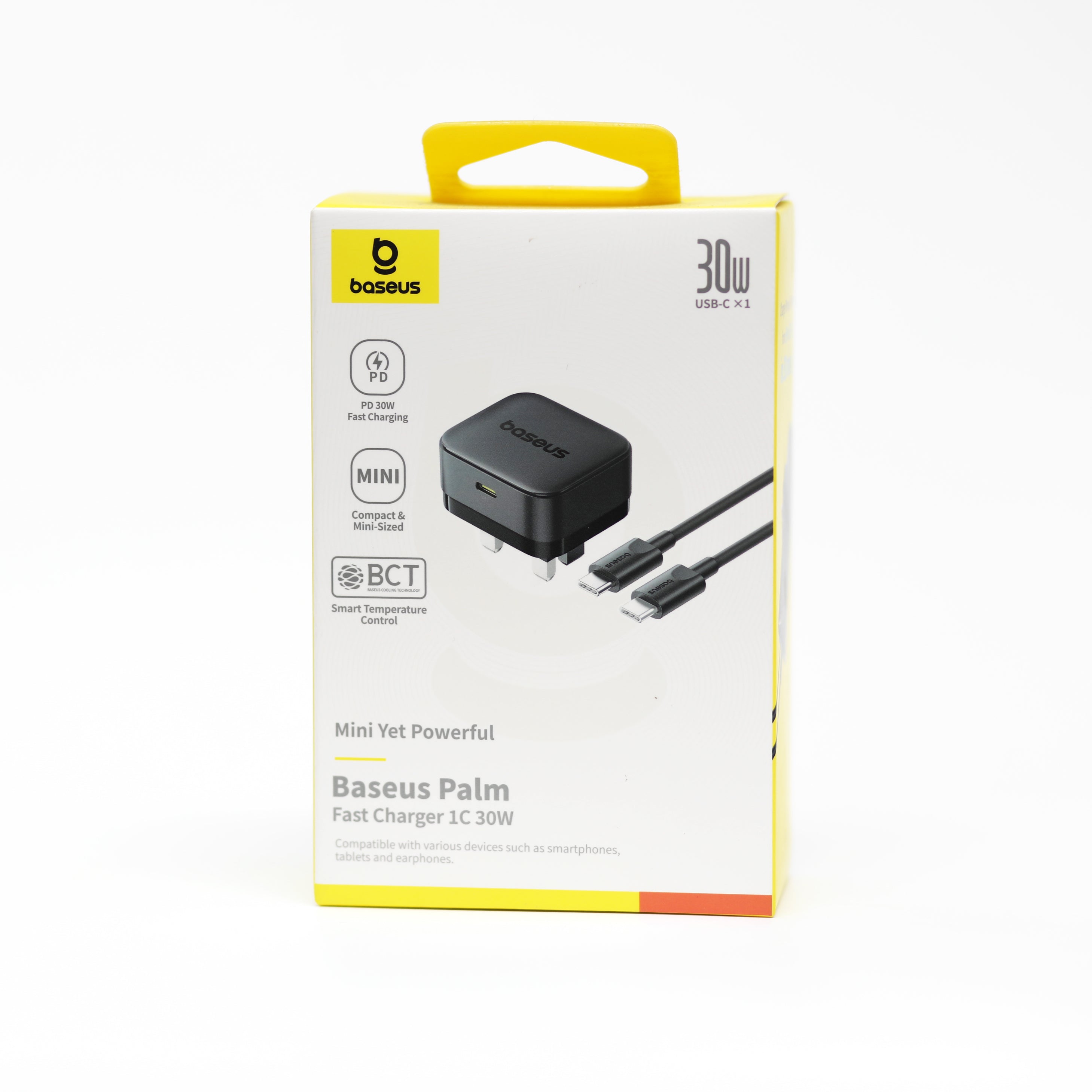 شاحن Baseus Palm السريع 30 واط USB-C PD – شاحن جداري صغير بتصميم مدمج