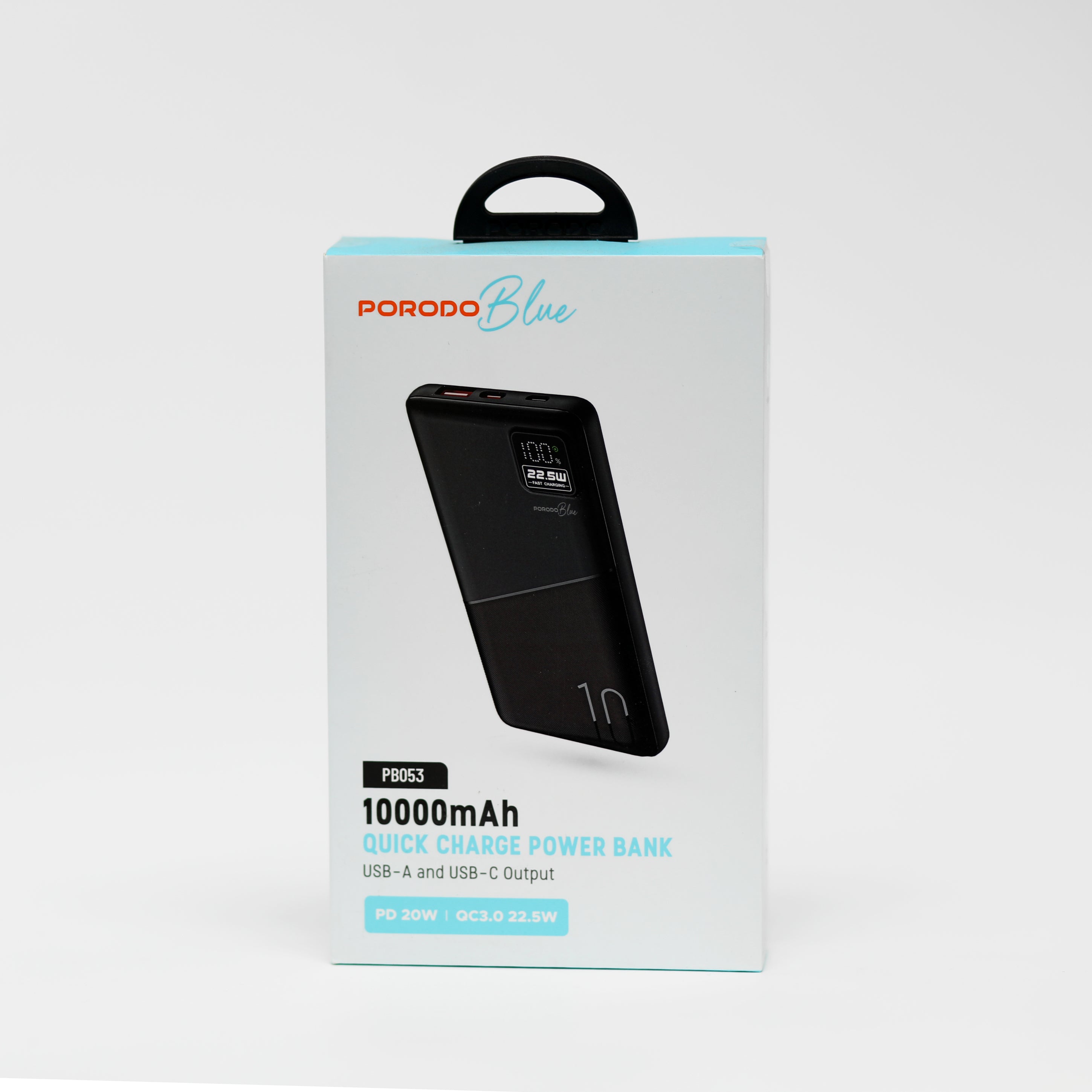 باور بنك Porodo Blue بسعة 10,000mAh مع شحن سريع Quick Charge 22.5 واط ودعم Power Delivery
