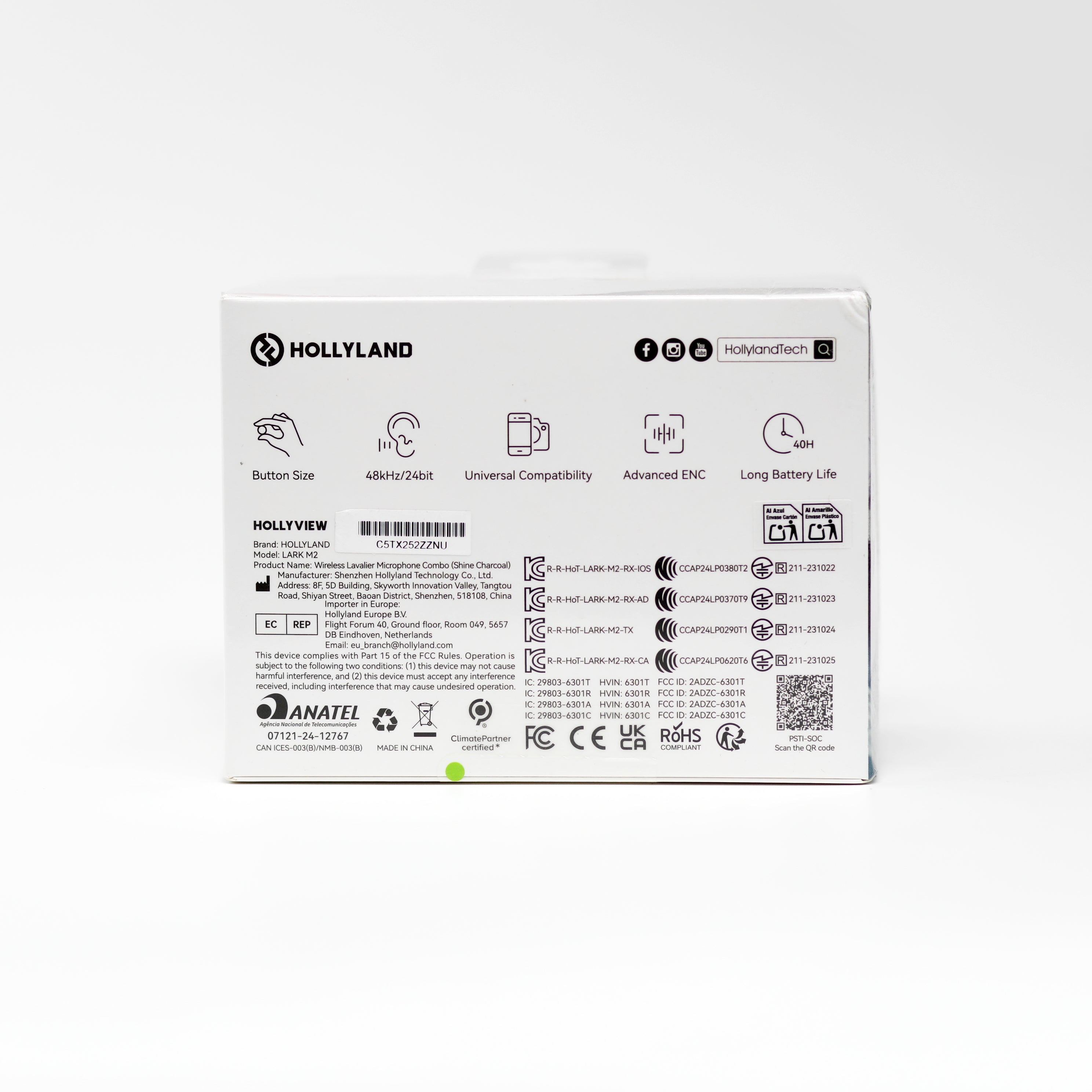 مايك Hollyland Lark M2 اللاسلكي Lavalier – نظام ميكروفون احترافي لتسجيل الصوت