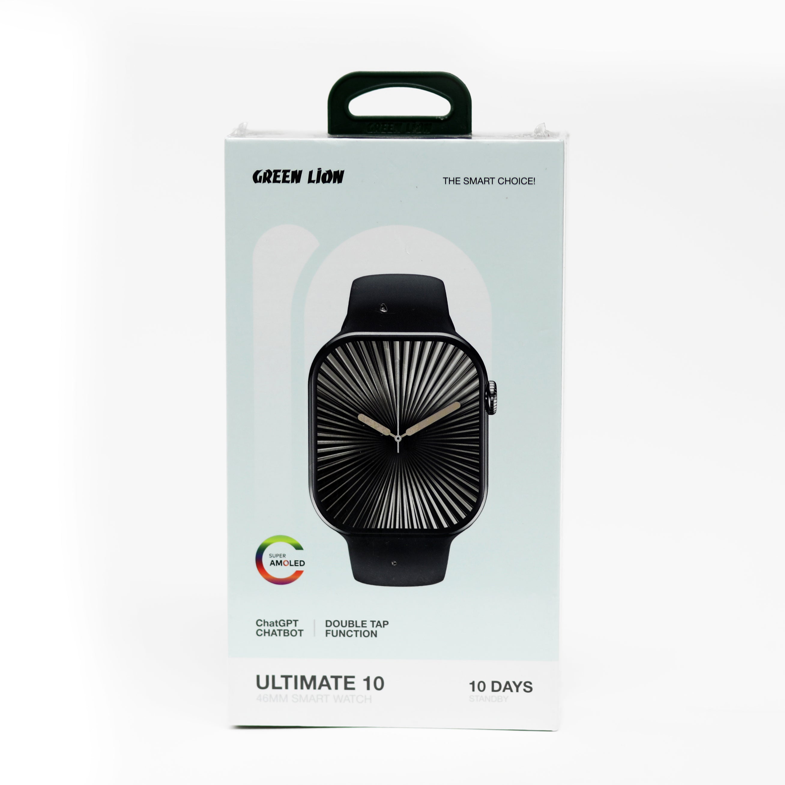 ساعة Green Lion Ultimate 10 الذكية بشاشة AMOLED مقاس 2.07 بوصة مع دعم مكالمات Bluetooth