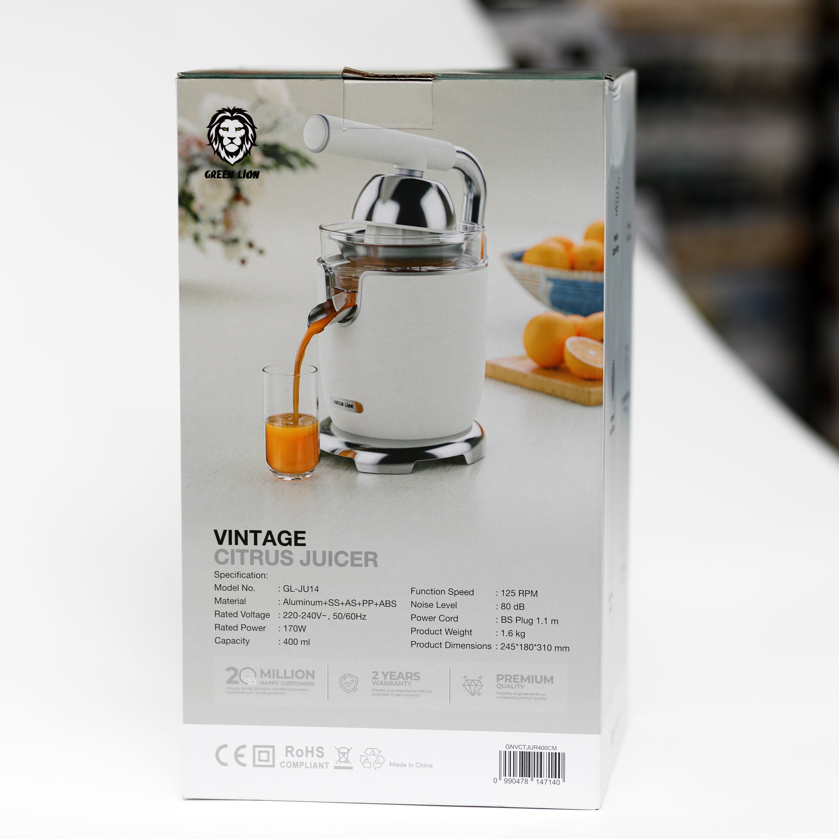 عصارة حمضيات Green Lion Vintage بسعة 400 مل – قوة 170 واط