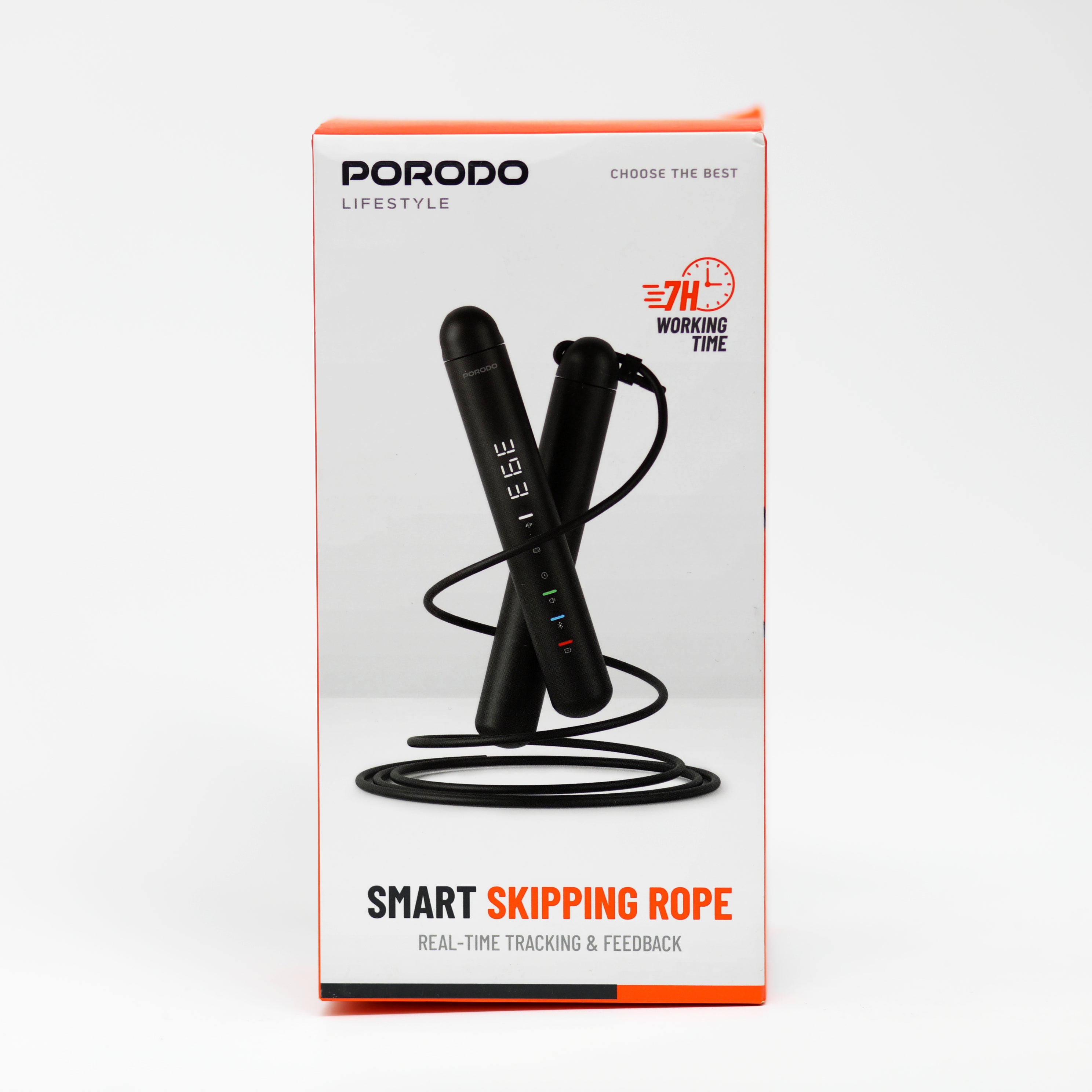 حبل قفز ذكي Porodo Lifestyle مع تتبع عبر التطبيق وإرشادات صوتية