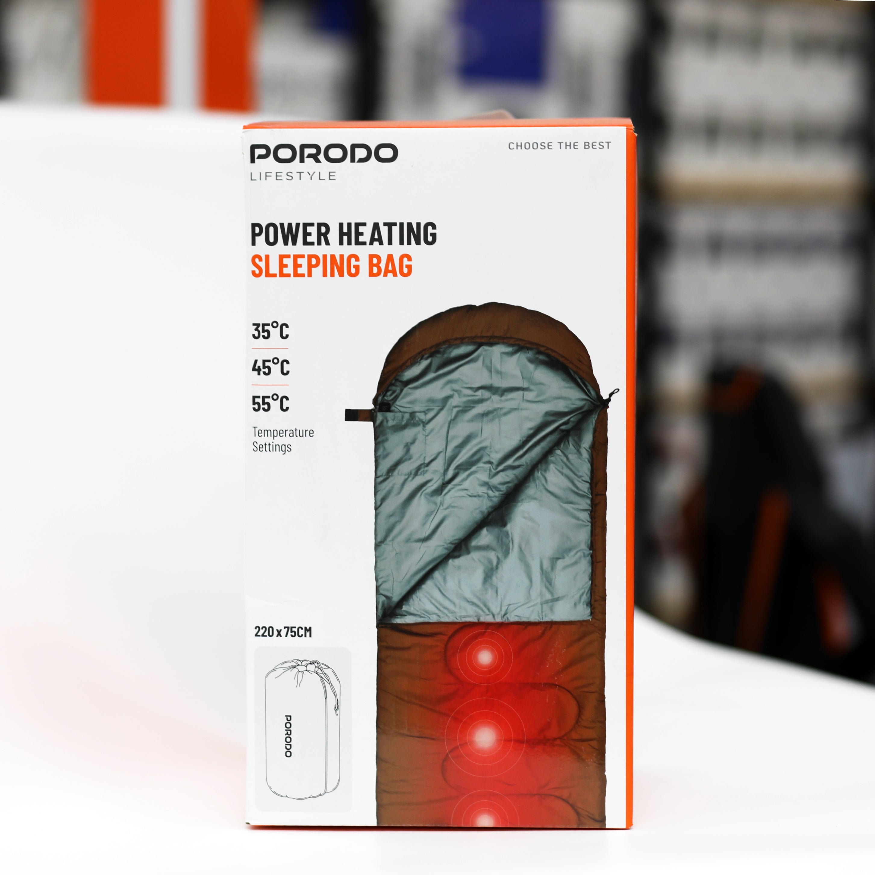 كيس نوم كهربائي للتدفئة Porodo Power Heating Sleeping Bag للرحلات والتخييم