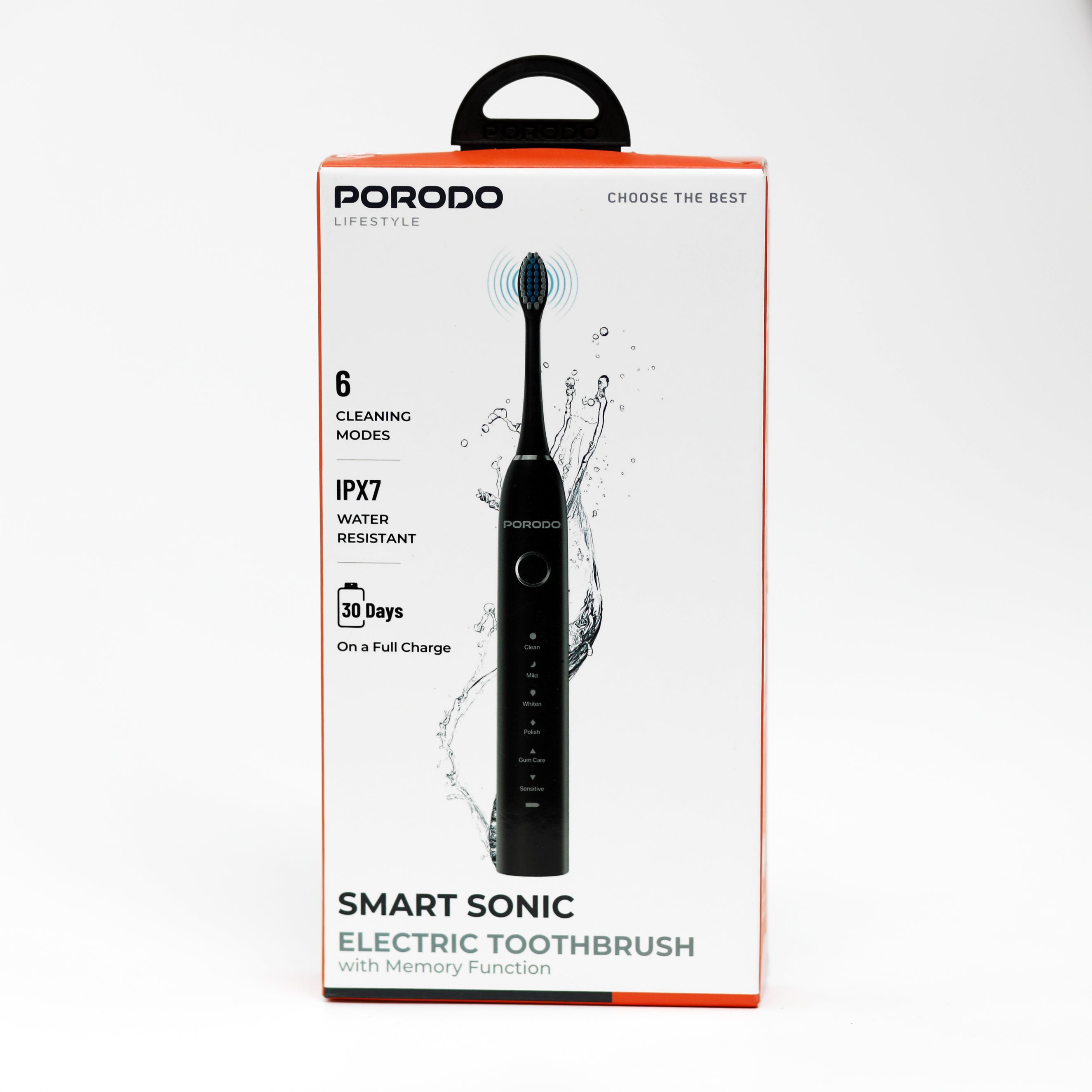 فرشاة أسنان كهربائية ذكية Porodo Smart Sonic بـ 6 أوضاع تنظيف