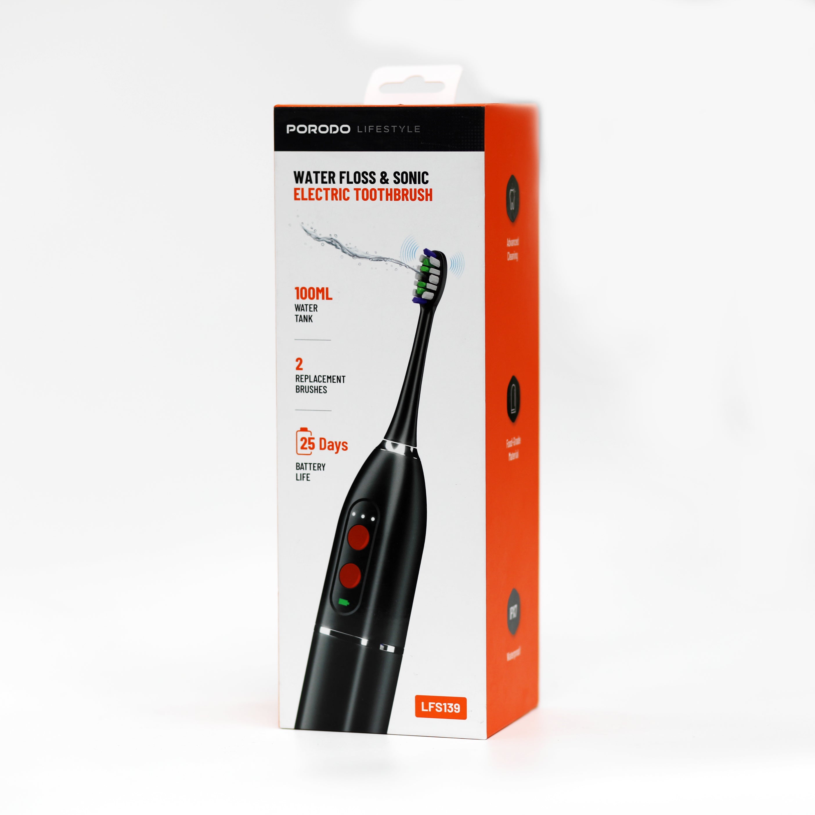 فرشاة أسنان كهربائية Sonic مع خيط مائي Porodo Water Floss 2 في 1